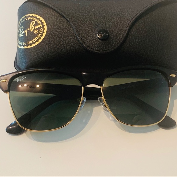 Ray Ban RB4175 Clubmaster Sunglasses Black Gold - Picture 2 of 5